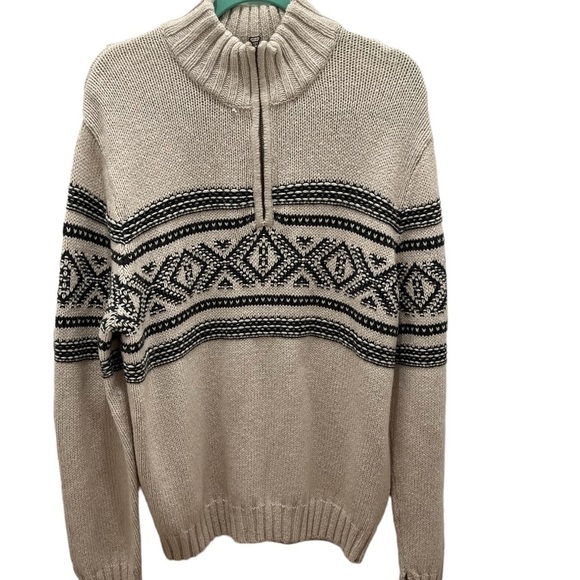 Eddie Bauer Knitted Quarter Zip Long Sleeves Pullover Sweater Size M - Picture 1 of 7